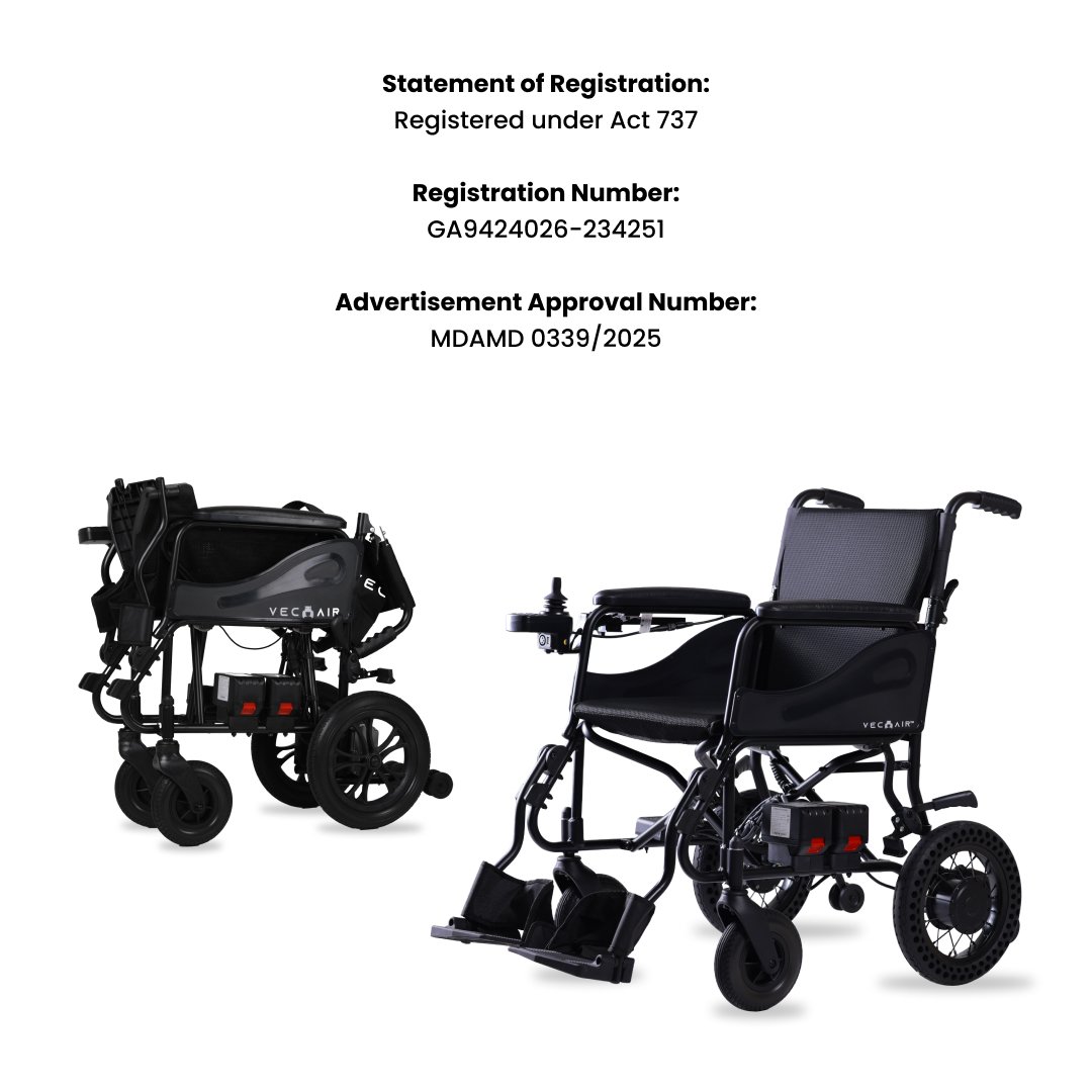Electric Wheelchair Lightweight 12KG V1 Vechair® - Image 10